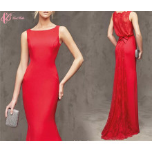 Русалка Красный alibaba Оптовая кружева аппликация женщины вечернее платья
